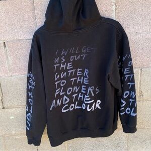 MSFTSrep Jaden Smith Hoodie Sweatshirt Large Flowers And The Colour Black
